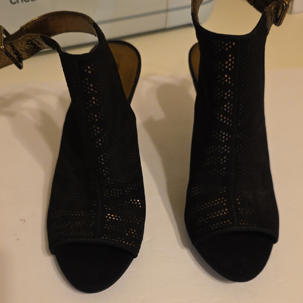 Elegant Black Suede Women's Sandals